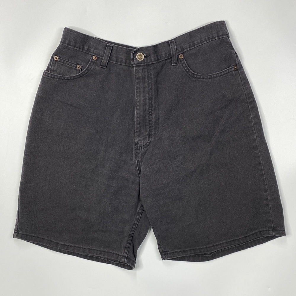 Vintage Faded Glory Black High Waisted Denim Shorts 14 Average Y2K